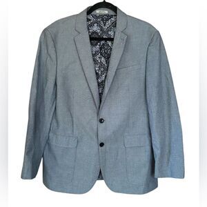 EXPRESS Men's Photographer Fitted Blazer Sport Jacket 42R Navy Paisley Lined